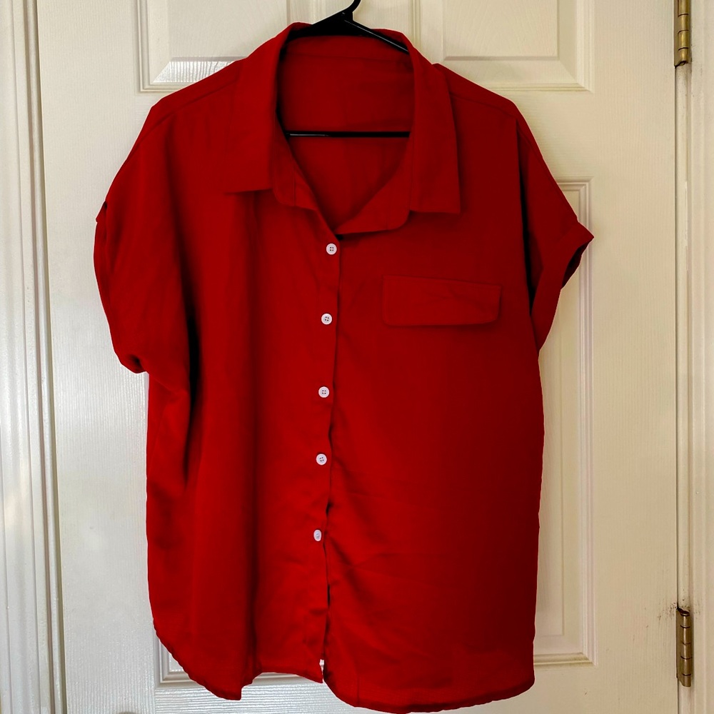 High Cut Sleeve Button Down Shirt